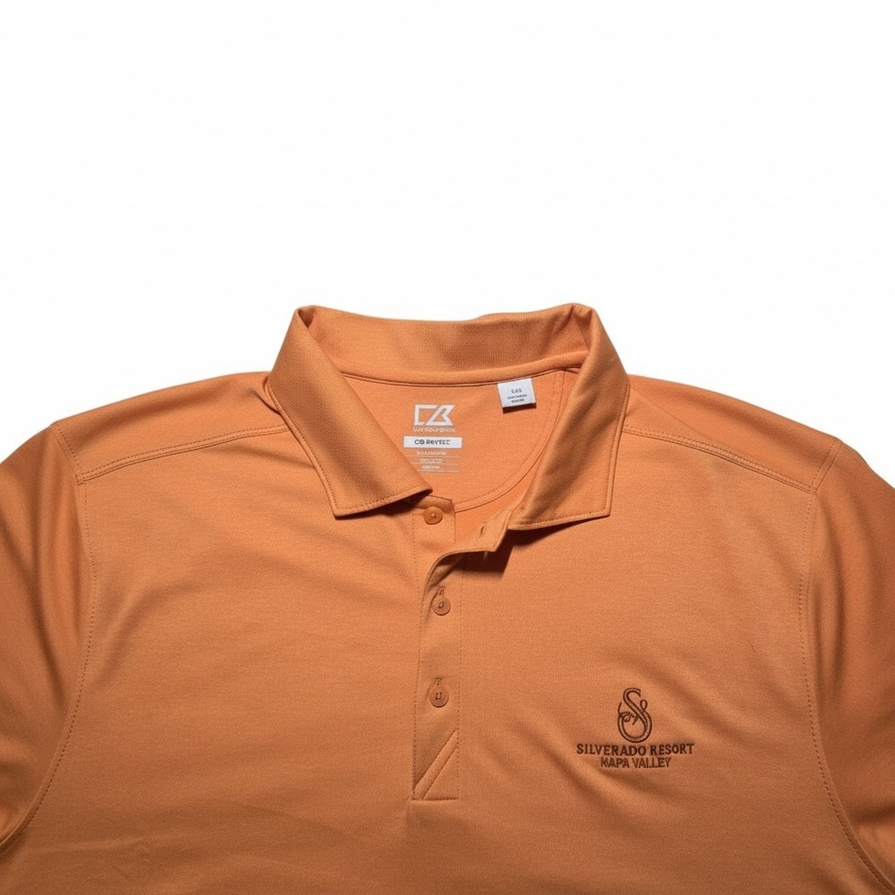 Cutter & Buck Mens DryTec Polo Shirt Orange Silverado Resort Napa Valley XL - Picture 2 of 6